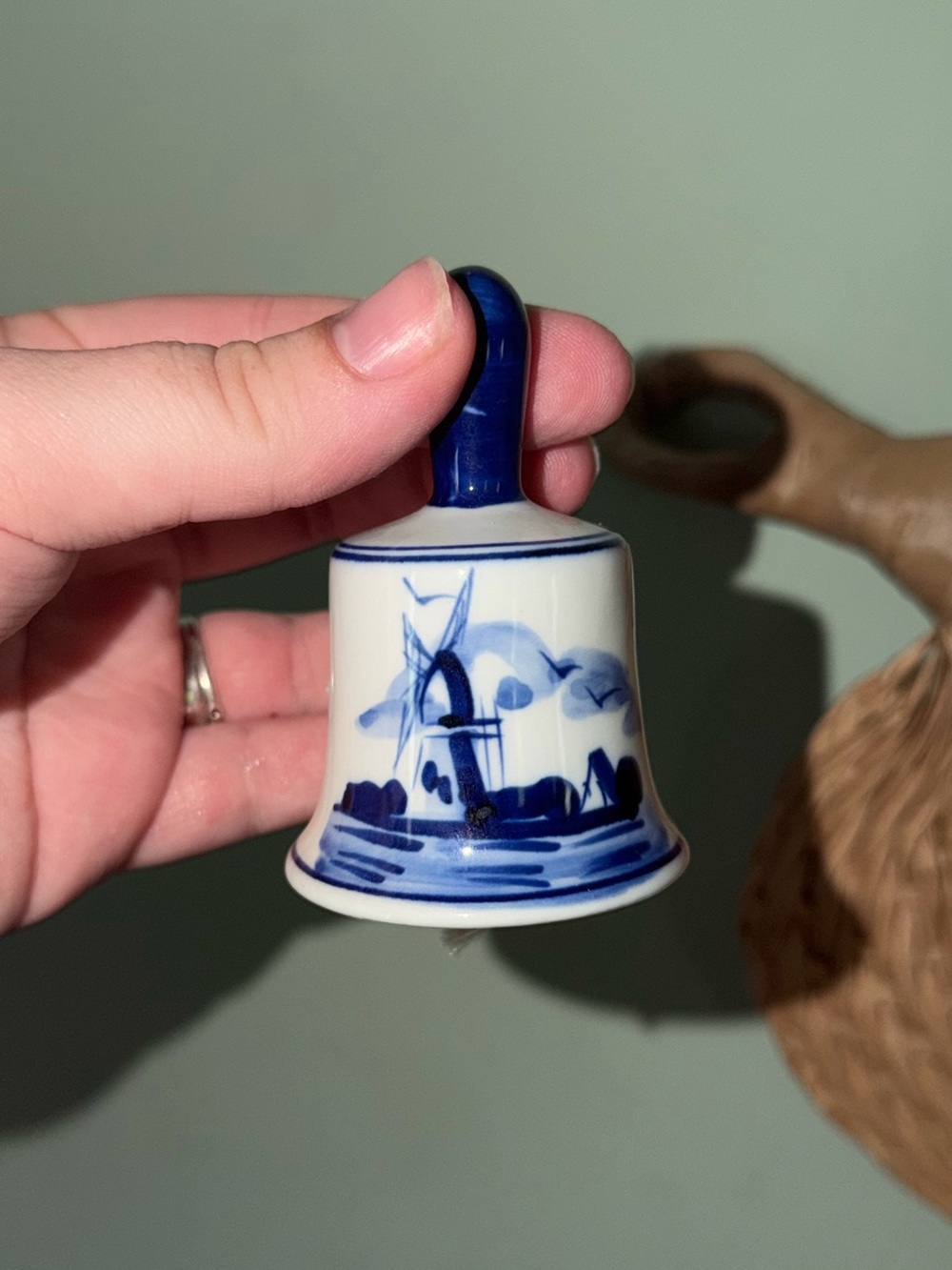 Super cute vintage sweet Delft Blue miniature bell